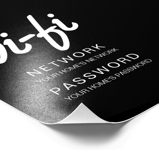 Impression Photo Code de passe Wifi pour l'impression et l'affichag (Coin)