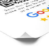 Impression Photo Code QR de révision Google Avis sur l'entreprise (Coin)