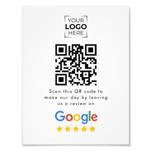 Impression Photo Code QR de révision Google Avis sur l'entreprise (Devant)