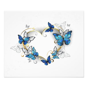 Impression Photo Coeur bijoux avec papillons Morpho