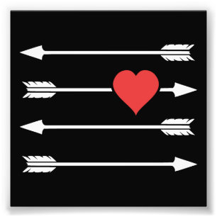 Impression Photo Coeur de Saint-Valentin de la flèche du cupidon