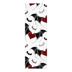 Impression Photo Coeur d'Halloween avec ailes de chauve-souris noir