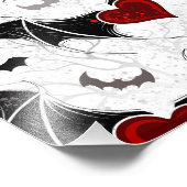 Impression Photo Coeur d'Halloween avec ailes de chauve-souris noir (Coin)