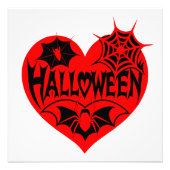 Impression Photo Cœur d'Halloween, Forme de cœur rouge, Toile d'ara (Devant)