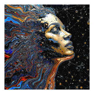 Impression Photo "Cognition Céleste" – Un Portrait Surréaliste