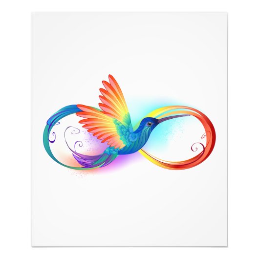 Impression Photo Colibri arc-en-ciel avec symbole Infinity (Devant)