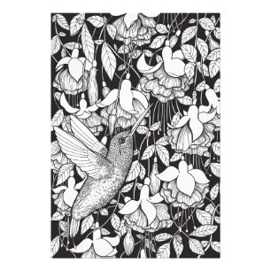 Impression Photo Colibri et fuchsia