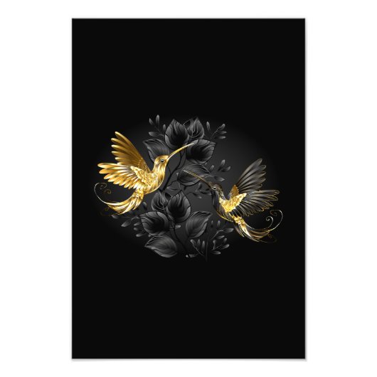 Impression Photo Colibri noir et or (Devant)