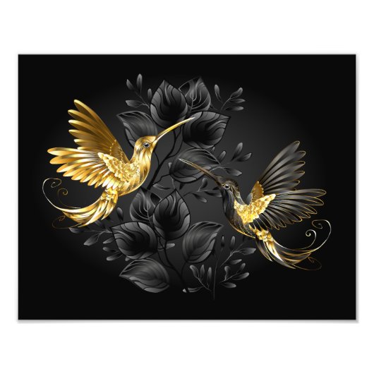 Impression Photo Colibri noir et or (Devant)