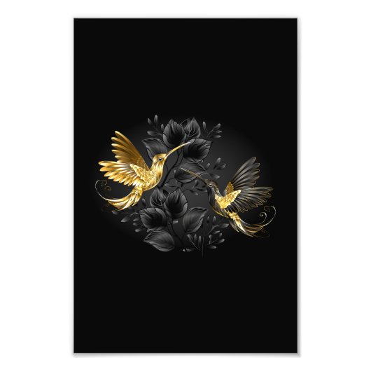 Impression Photo Colibri noir et or (Devant)