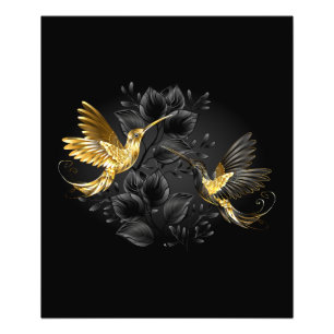 Impression Photo Colibri noir et or