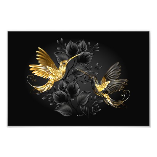 Impression Photo Colibri noir et or (Devant)