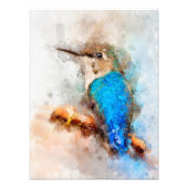 Impression Photo Colibri sur une branche Aquarelle - 01 (Devant)
