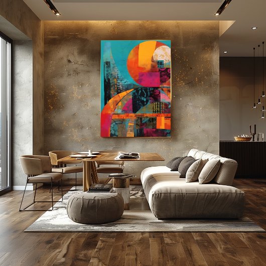 Impression Photo Collage Abstracto de Círculos Coloridos