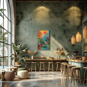 Impression Photo Collage Abstracto de Hojas y Círculo