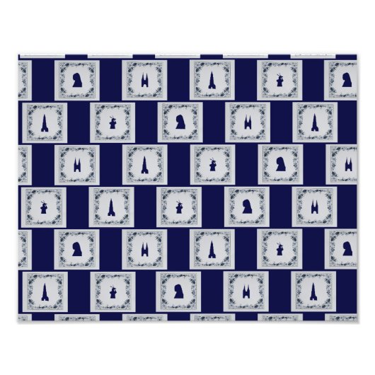 Impression Photo Collage carreaux bleus Delft (Devant)