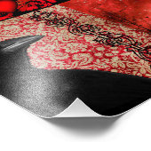Impression Photo Collage corbeau rouge gothique (Coin)