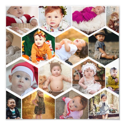Impression Photo Collage de photos en hexagone (Devant)