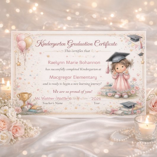 Impression Photo Colorful Kindergarten Graduation Certificate 