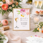 Impression Photo Colorful Petals and Prosecco Bar Sign