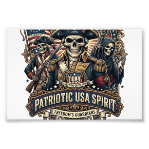 Impression Photo Commandant Colonial Skull Patriotique Sombre Sk