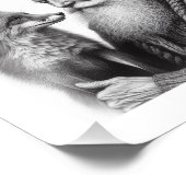 Impression Photo Compagnons de confiance : Homme âgé avec Fox Wall (Coin)