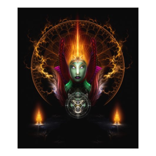 Impression Photo Composition De L'Art Fractal Riddian Queen Of Fire (Devant)