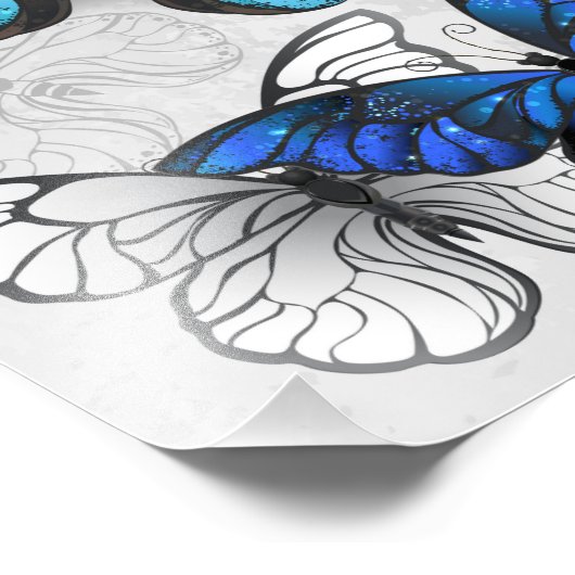 Impression Photo Composition des White and Blue Butterflies (Coin)