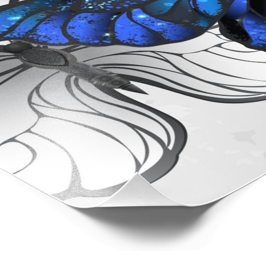 Impression Photo Composition des White and Blue Butterflies (Coin)