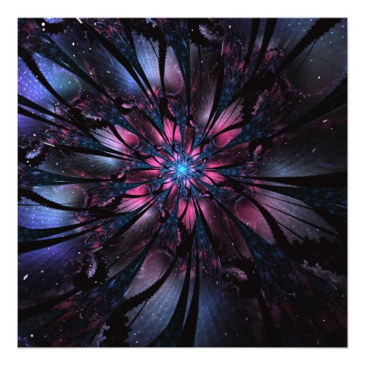 Impression Photo Conception Abstraite des fleurs fractales. (Devant)
