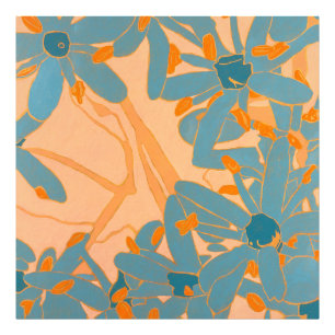 Impression Photo Conception de feuille contemporaine en pêche