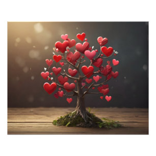 Impression Photo Conception de la Saint Valentin, Coeur sur les arb