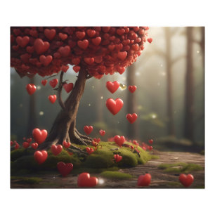 Impression Photo Conception de la Saint Valentin, Coeur sur les arb