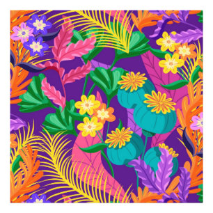 Impression Photo Conception de motif floral exotique coloré