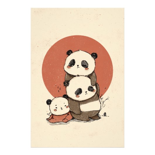 Impression Photo Conception de pandas mignons (Devant)