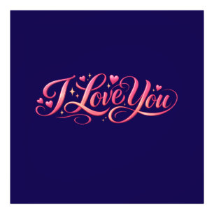Impression Photo Conception de typographie minimaliste « Je t'aime