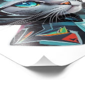 Impression Photo Conception géométrique futuriste des chats (Coin)