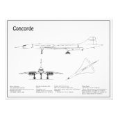 Impression Photo Concorde - Plan de dessin du plan d'avion BD (Devant)