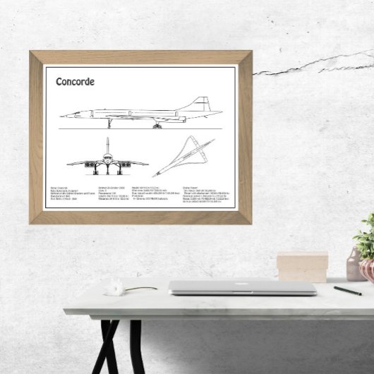 Impression Photo Concorde - Plan de dessin du plan d'avion BD