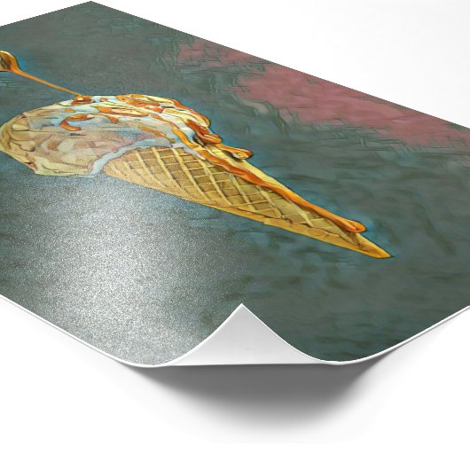 Impression Photo Cône glace chocolat fondu (Coin)