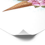 Impression Photo Cône rose Sakura crème glacée gaufre (Coin)