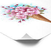 Impression Photo Cône rose Sakura crème glacée gaufre (Coin)