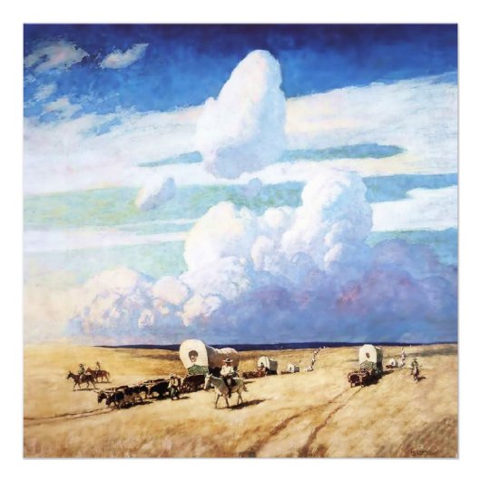 Impression Photo « Conestogas » Art occidental par NC Wyeth (Devant)
