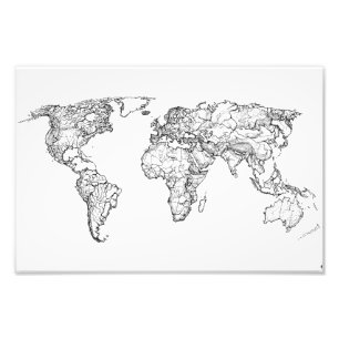 Impression Photo Continents de dessin de la terre