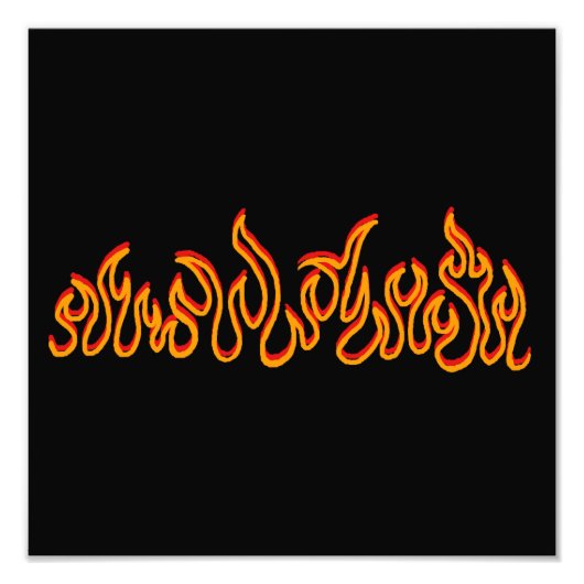 Impression Photo Contour de flammes de feu (Devant)