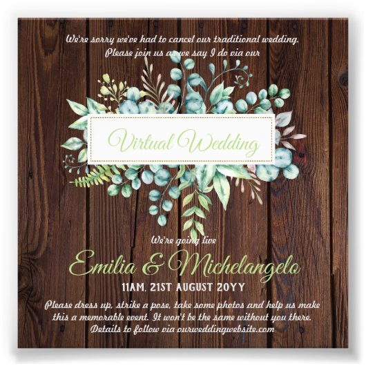 Impression Photo Conversation vidéo Mariage virtuel Invitations en  (Devant)