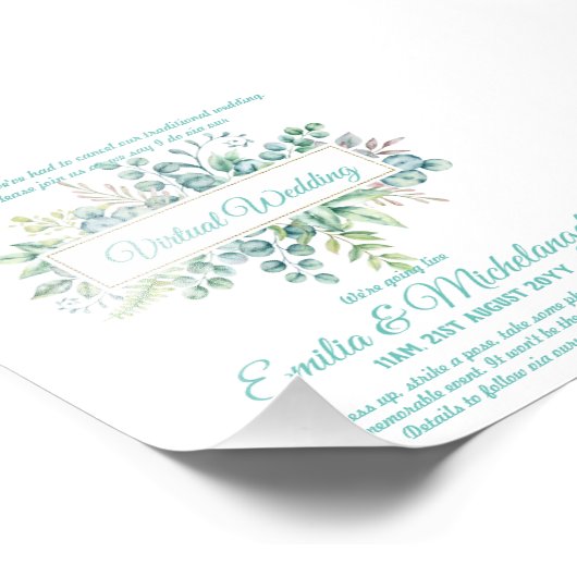 Impression Photo Conversation vidéo Mariage virtuel Invitations en  (Coin)