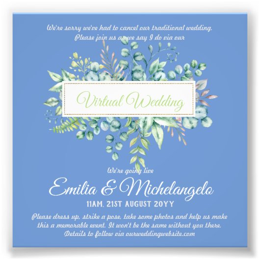 Impression Photo Conversation vidéo Mariage virtuel Invitations en  (Devant)