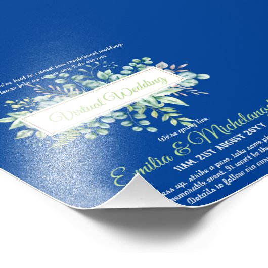 Impression Photo Conversation vidéo Mariage virtuel Invitations en (Coin)