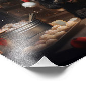 Impression Photo Cookies de Noël de caniche Festive (Coin)